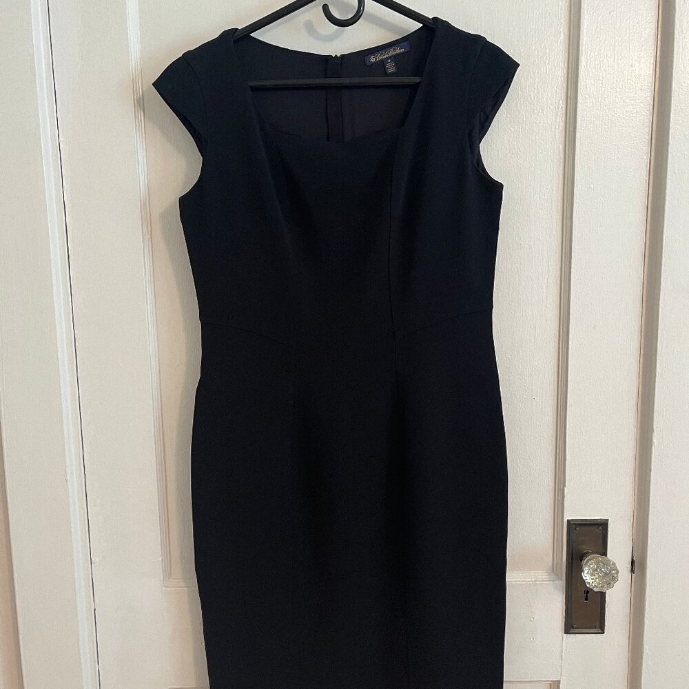 Brooks Brothers Classic Cap Sleeve Black Sheath Dress